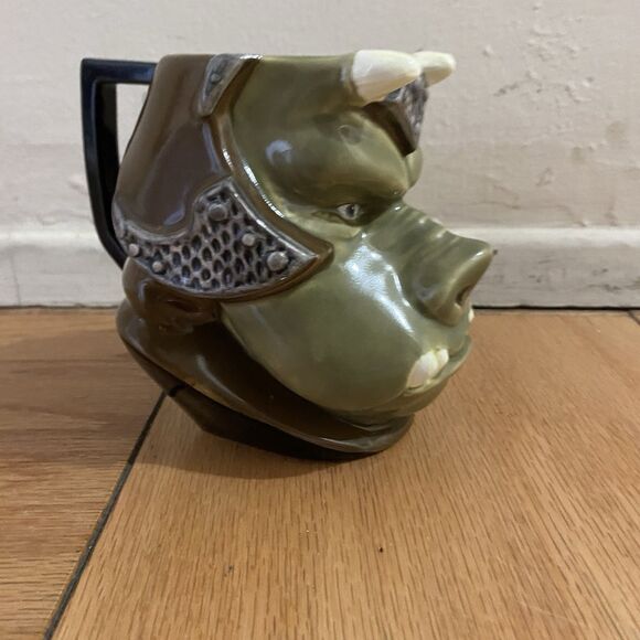 VTG 90’s APPLAUSE Gamorrean Guard Mug Extra Large Green Ceramic Mug Unique - Picture 2 of 10